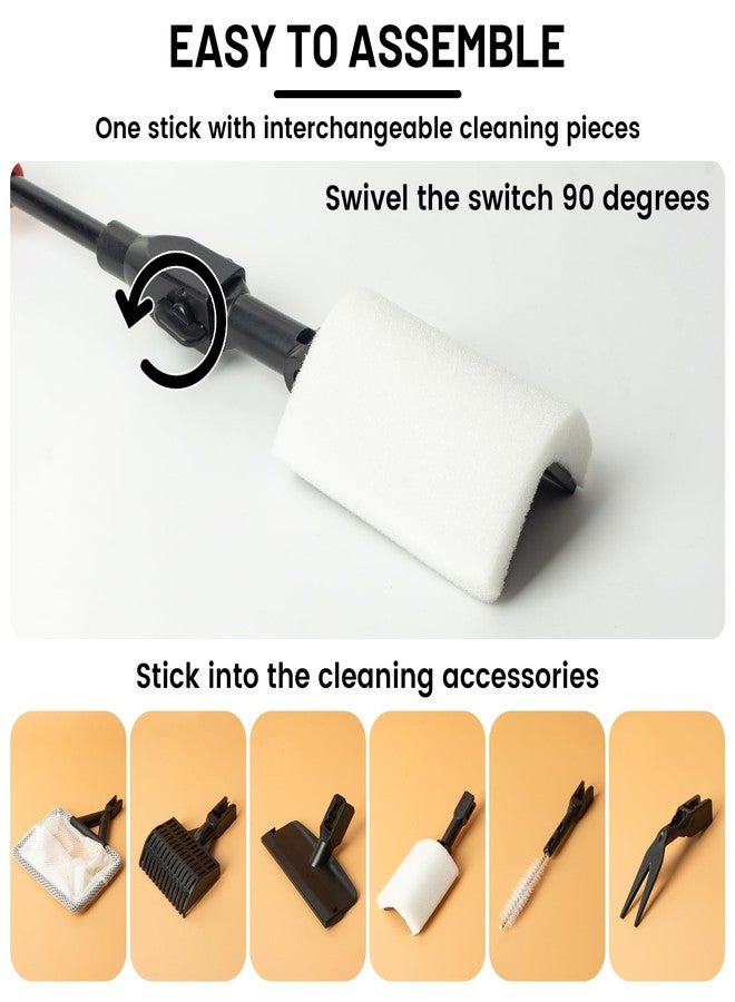 Amviner Aquarium Glass Cleaner, 7 in 1 Algae Remover for Fish Tank, Aquarium Cleaning Kit with Long Handle, Aquarium Net, Algae Scraper, Sponge Brush - Image 4